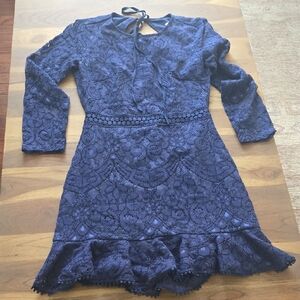 Elegant Blue Lace ,halter Back